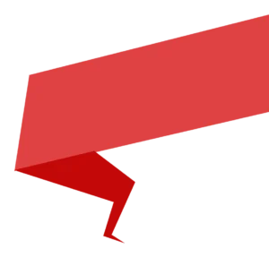 red geometric ribbon