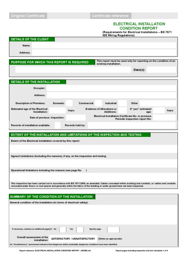 Commercial electrical installation condition report london